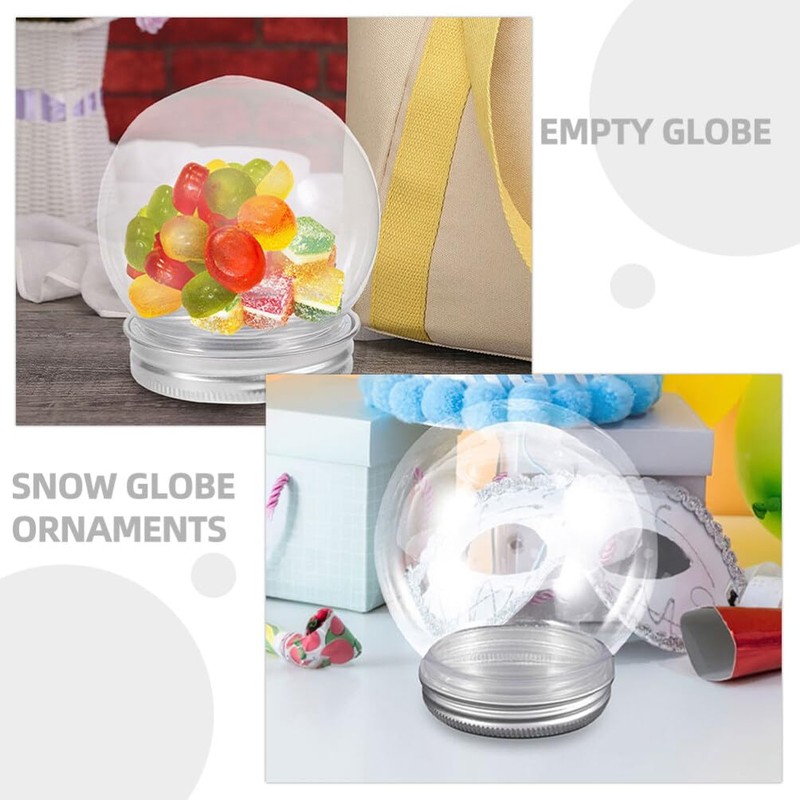 MAGICLULU 6pcs DIY Snow Globe Water Globe Clear Plastic Snow