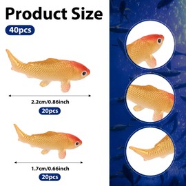 KALIONE Mini Koi Fish 40 Pcs Goldfish Figurines Miniature Tiny Carps Garden Supplies, Plastic Fish Figures Small Goldfish Miniature Carp Ornament Garden Decor
