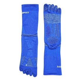 TEMPEST Five-Toe Grip Socks with Non-Slip Support for American Football, Basketball, Rugby, Baseball, Futsal, blue