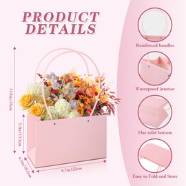 Bakbania Paper Bouquet Bags 16 Pack Flower Gift Bags with Handle Rectangle Flower Bags Flower Wrapping Paper Bags for Flowers Wedding Birthday Graduation