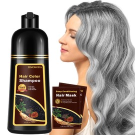 Onilyua Silver Hair Dye, Instant Hair Dye Shampoo 3 in 1, Hair Color Dye for Men Women, Easy to Use, Shampoo Para Canas Long Lasting Effect for All Hair Types 16.9 Fl Oz (Silver Gray)
