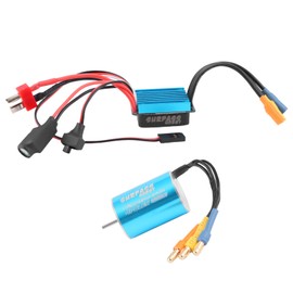 GIXCEL Surpass Hobby 2435 4800KV Brushless Motor and 25A ESC Electric Speed Controller Combo Upgrades for 1/16 1/18 RC Truck LaTrax Teton Desert Prerunner Rally SST Wltoys A959 (Blue)