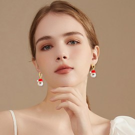 GBAHFY 6 Pairs Christmas Earrings for Women Holiday Earrings for Bow Christmas Tree Snowflake Earrings Christmas Earrings Bulk for Christmas Jewelry for Gift Set (6 Pairs)