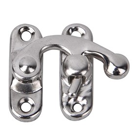 30Pcs Small Box Latch Hasps, Antique Right Latch Hook Hasp Retro Style Iron Latch Hook Hasp for Jewelry Gift Boxes with 120pcs Replacement Screws(Silver Right Latch Hook Hasp)