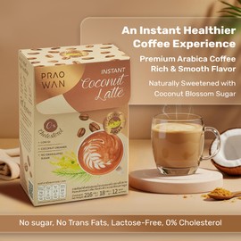 Happylyfe Praowan Instant Coconut Latte – Sugar-Free, Low-Calorie Coffee with Natural Coconut Blossom Sweetness