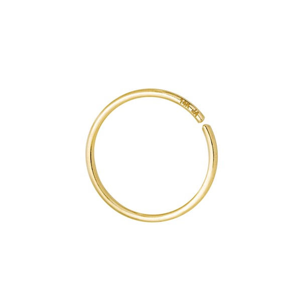 Solid 20G 14K Yellow Gold Seamless Nose Hoop, 1/4"(6mm) -