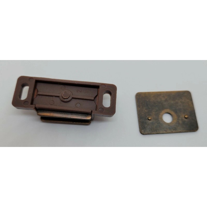 N/A Brown & Black Plastic Magnetic Catch with Fixed Strike