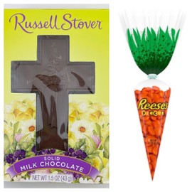 Happy Easter Gift Box Bundle, 20 Items with Chocolate Cross, Gummies, Assorted Candies, and More, Beautiful Easter Basket Greetings for Man Woman Boy Girl Son Daughter Granddaughter Grandson College Student, Over 2 Pounds