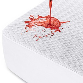 Utopia Bedding Waterproof Mattress Protector (90 x 200 x 30 cm) High Quality Zigzag Design Breathable Mattress Protector Made of Soft 3D Fabric, Perfect Fit with Deep Stretchy Pockets