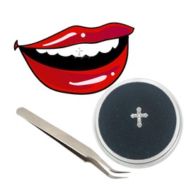 Tooth Gems Silver Zircon cross1 PCS Tooth gem - Professional Teeth Jewelry Tooth gem Supplies