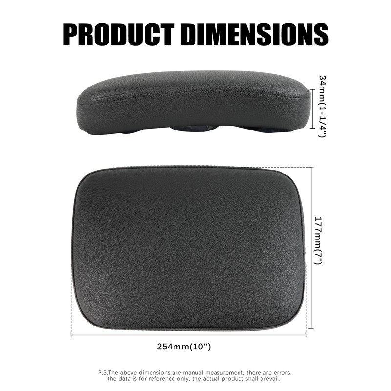 JMTBNO Black Universal Motorcycle Pillion Passenger Pad Seat Leather Pillion