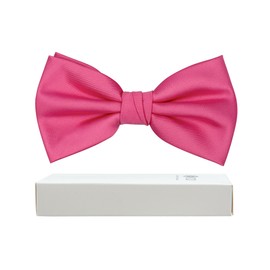 BEWDIO Hot Pink Bow Ties for Men, Solid Color Pre-Tied Bowties for Mens Party Wedding (59-20)