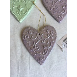 Unbranded Brand New Set Of 3 Brand New Resin Cookie Cutter Heart Christmas Ornaments