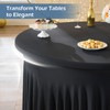 NSSONBEN 6 pk Dusty Blue Spandex Round Table Cloths for