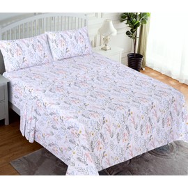 RUVANTI 100% Cotton Sheets - Crispy Cooling Percale Sheets for California King Size Bed, Breathable & Durable Cal King Sheet Set, 16 Inches Deep Pocket Bed Sheets, Aroma, 4 Pieces