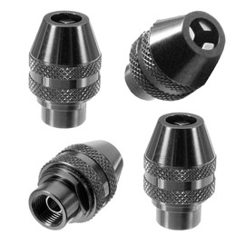 4-Pack 4486 Quick Change Keyless Drill Chuck for Dremel Rotary Tools – 1/32” to 1/8” All-Metal 3-Jaw Chuck Adapter, Compatible with Dremel 395 3000 4000 4300 8220 3000 7300 Multipro