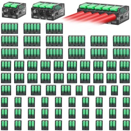 75PCS Lever Wire Connectors, 2/3/5 Port Electrical Wire Connectors Kit, Quick Splice Lever Nut Connectors for 24-12 AWG Solid and Stranded Wires, Compact Push-in Wire Terminal Connectors