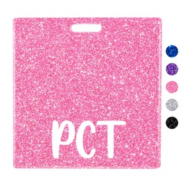 Plifal PCT Badge Buddy Card Holder Nurse Nursing Accessories Patient Care Technician Glitter Horizontal ID Name Identification Tags Nurse Work