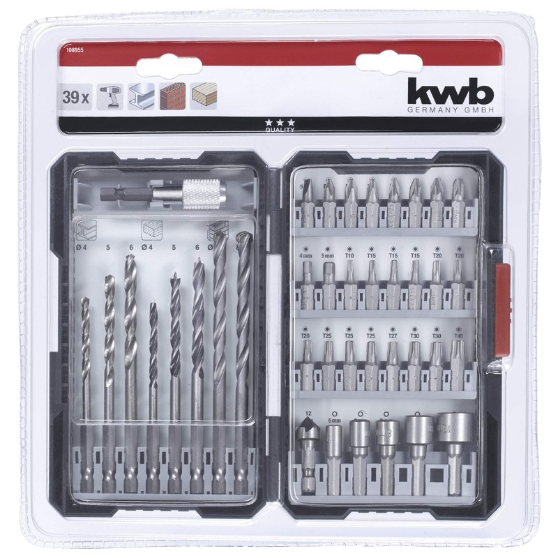 kwb Drill Box with Hexagonal Shank, HSS Metal Drill, Masonry