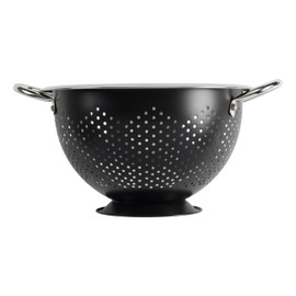GoodCook Gourmet Colander, 5qt capacity, Stainless Steel with Handles and Elevated Pedestal Foot, Bold Black