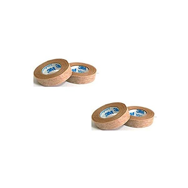 3M Micropore Tan Surgical Tape 0.5" Wide -2 Rolls (2 Pack)