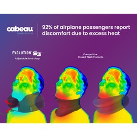 Cabeau Airplane Travel Pillow for Long Flights - Evolution S3 - Supportive Memory Foam with Seat Straps to Secure Your Head and Neck and Provides 360° Support (Steel Grey)