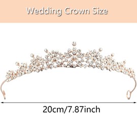 Wedding Bridal Crystal Tiara, Diamond Crown, Crystal Crown Tiara, Girls, Women, Rhinestone Crown, Girls Tiara, Wedding Princess Crown for Birthday, Wedding, Pageant, Prom, Party, Alloy material,