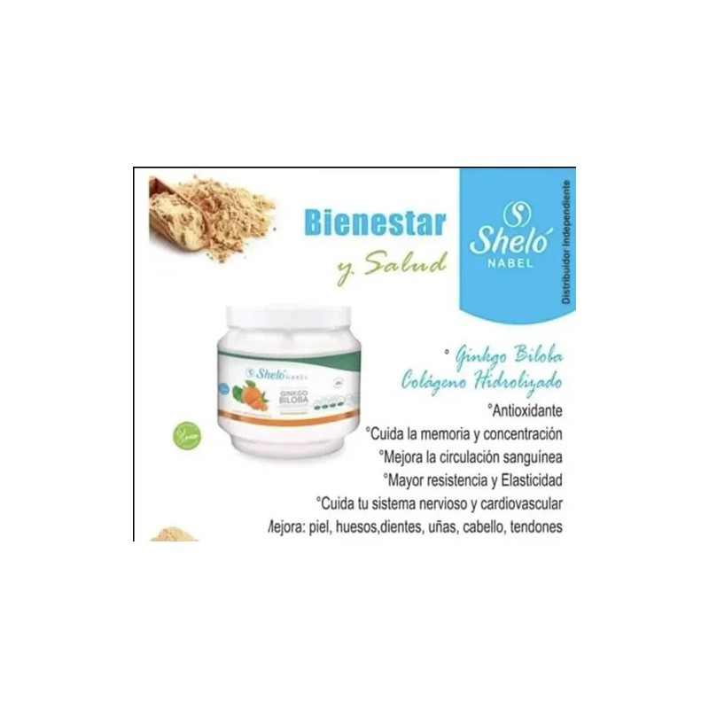 2 Piezas Colágeno Hidrolizado Ginkgo Biloba 450g Shelo Nabel