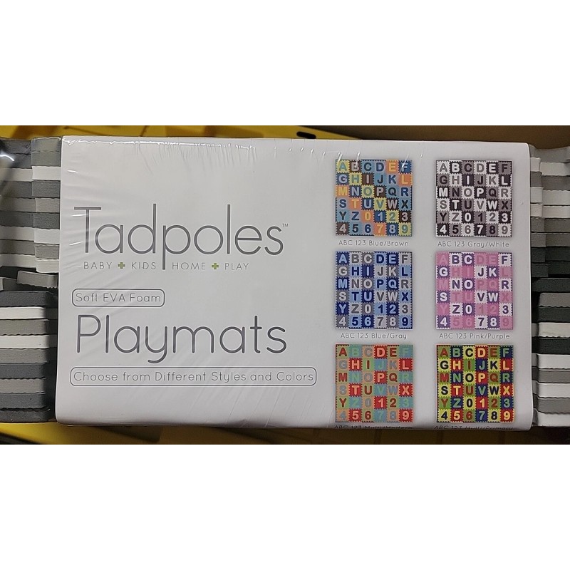 Tadpoles Super-Soft EVA Foam 36 Piece ABC Playmat Infant Grey