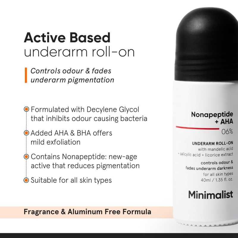 Minimalist Nonapeptide + AHA BHA 06% Underarm Roll On |
