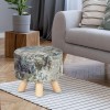 Homebeez Round Ottoman Stool Velvet Foot Foot Supt, Pequeño