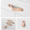 6X Drawer Pulls Handmade Leather Dresser Cabinet Knob Handles Adjustable