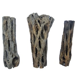 VIRS PRO Cholla Wood Set of 3 pises - 4 inches for Shrimp Habitat and Food Treat Hermit Crabs Plecos Aquarium Decoration Lowers pH Hideouts and Chew Toys Reptiles Thorn Free Dried Organic Natural