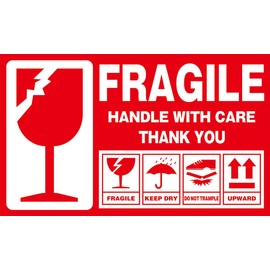 Pack of 300 pcs 'Fragile' Packing Stickers/Sticky Labels Label Pack of 'This Way Up/Please Handle with Care' Handle with Care Keep Dry Upward Do Not Trample Shipping Box Warning Stickers