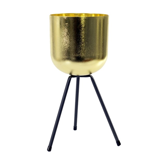 My Home My Living EC-08-1935 Gold Pot Black Tripod Plant