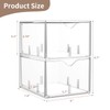 2 Pack Clear Tea Bag Organizers with Adjustable Dividers, Stackable
