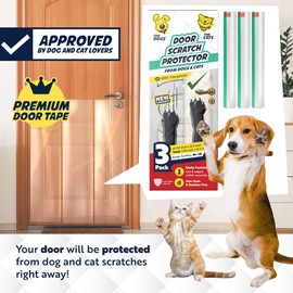 Panther Armor 3-Pack Door Protector from Dog Scratching - 3 x 40" x 8.2" Cat Scratch Door Frame Protector Anti Dog Scratch - Door Guard Clear