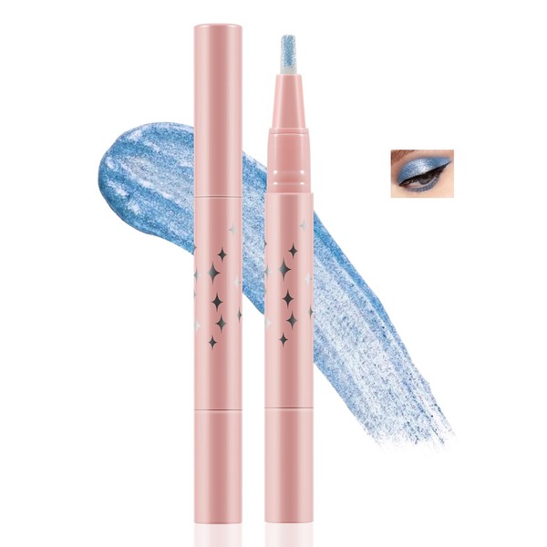 GEUUFEA Liquid Glitter Eyeshadow Pen with Brush, Sparkling & Shimmer