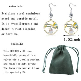 Bunny Earring Animal Jewelry Rabbit lovers Gift Bunny Gift Rabbit Earrings Easter Gift Birthday Friendship Gift Pet Jewelry (Rabbit Ear Blue)