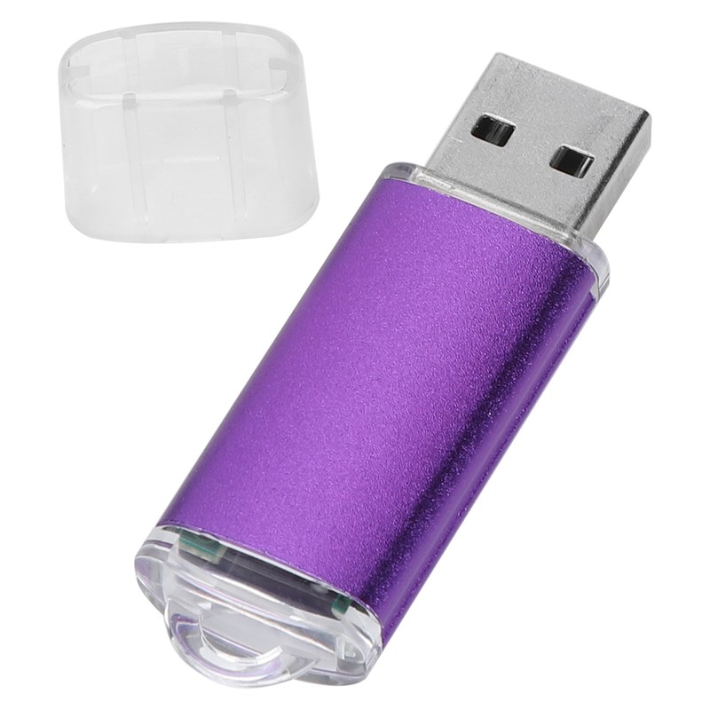 USB Flash Drive Transparent Cover Purple Portable Storage Memory Stick