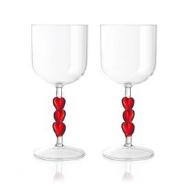 Qualia Heart Stemmed Red wine Glass, Set of 2