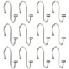 12Pcs Nickel Rust Proof Shower Curtain Hooks for Window Door