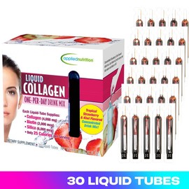 Liquid Collagen Concentrated Drink Mix, Tropical Strawberry & Kiwi Flavor (10ml) Collagen Dietary Beauty Fitness Supplement, Mix with Water - Specification: 30 Liquid Tubes