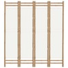 Gecheer Room Divider, Folding 4-Panel Bamboo and Canvas Screen, 63