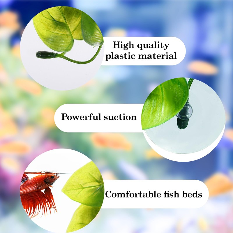Exircy Betta Fish Toys 2 PCS Betta Fish Leaf Pad