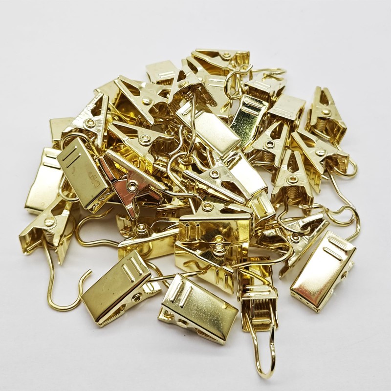 Metal Hook Curtain Clips, 40Pcs Curtain Photo Clips with Hooks