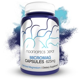 Nootropics Depot MicroMag Magnesium Capsules | 625mg | 90 Count | Contains 200mg of Elemental Magnesium