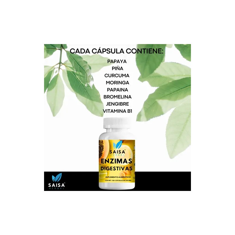 Enzimas Digestivas Suplemento 120cáp Mejor Digestión Premium