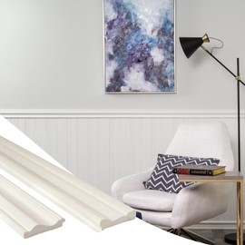 Plastpro Trim Kit Wainscoting Panels | Easy to Install Accent Wall Panels PVC Trim Planking Kit for PVC Wall Panels, for Simple Wall Decor Home Improvement Projects (White)
