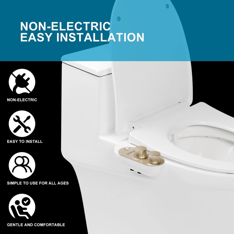 GLIGAM Bidet Attachment for Toilet Warm Water, Ultra-Slim Bidet Hot